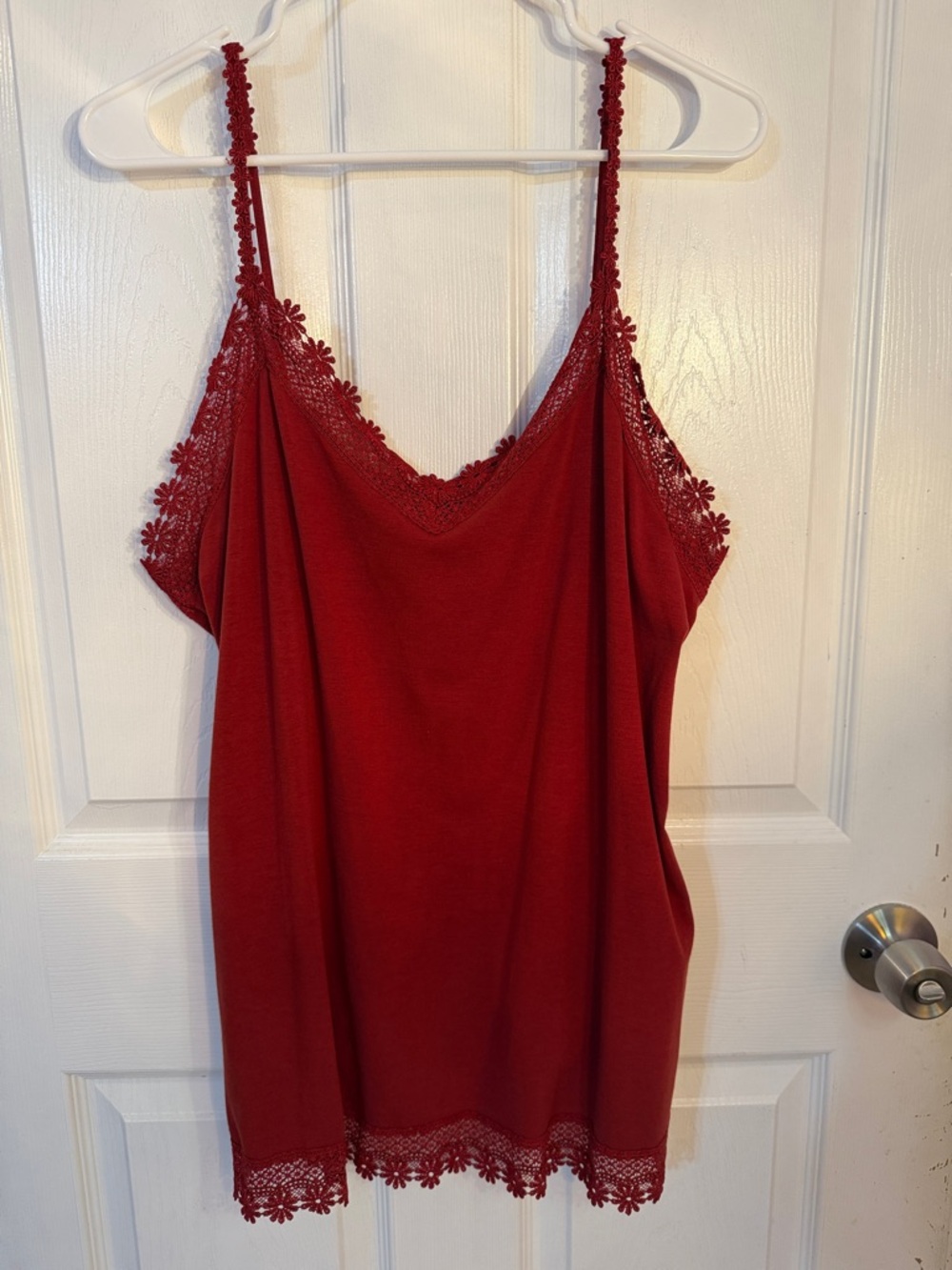 Lane Bryant Red Floral Lace-Trim Camisole Size 18/20